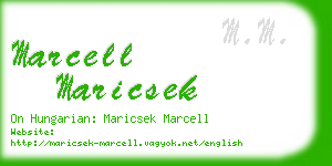 marcell maricsek business card